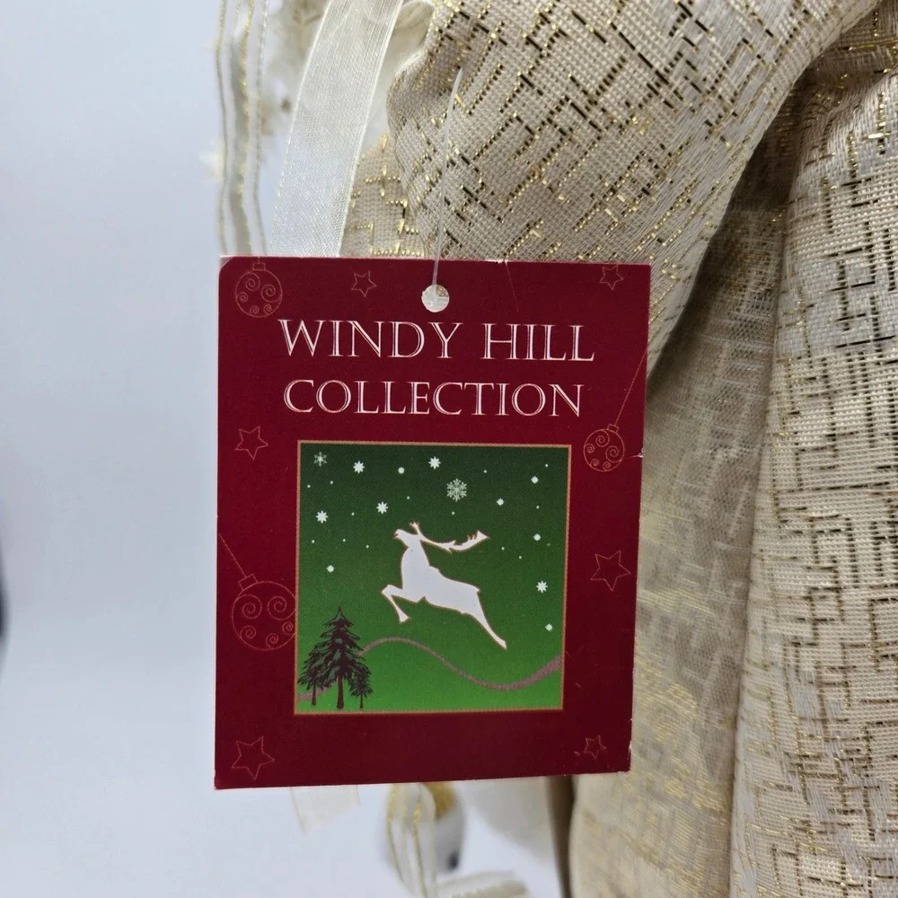 Windy Hill Collection Santa Claus Figurine Gold White Holiday Decor Christmas